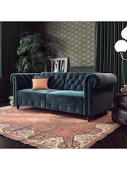 Dorel Home Blue Felix Velvet Chesterfield Sofa Bed - Image 1 of 6