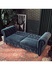 Dorel Home Blue Felix Velvet Chesterfield Sofa Bed - Image 2 of 6