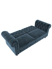 Dorel Home Blue Felix Velvet Chesterfield Sofa Bed - Image 5 of 6