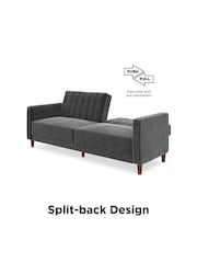 Dorel Home Grey Velvet Sofa Bed - Image 3 of 4