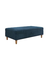 Dorel Home Blue Hartford Chenille Storage Ottoman - Image 2 of 4