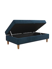 Dorel Home Blue Hartford Chenille Storage Ottoman - Image 3 of 4