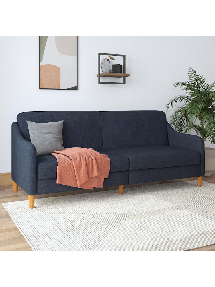 Dorel Home Navy Jasper Linen Sprung Sofa Bed - Image 1 of 5