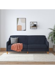 Dorel Home Navy Jasper Linen Sprung Sofa Bed - Image 2 of 5