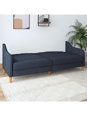 Dorel Home Navy Jasper Linen Sprung Sofa Bed - Image 3 of 5