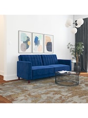Dorel Home Blue Velvet Sofa Bed - Image 1 of 5