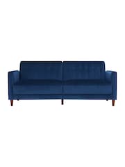 Dorel Home Blue Velvet Sofa Bed - Image 3 of 5