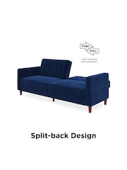 Dorel Home Blue Velvet Sofa Bed - Image 5 of 5