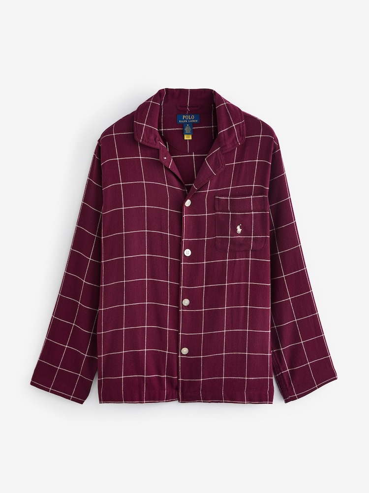 Polo Ralph Lauren Plaid Printed 100% Cotton Flannel Shirt Pyjama Set - Image 2 of 3