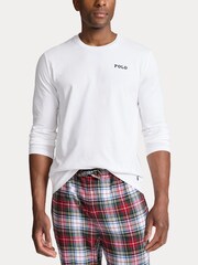 Белый - Polo Ralph Lauren 100пижама из % хлопка и фланели - Image 2 of 5