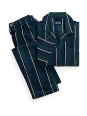 Polo Ralph Lauren Plaid Printed 100% Cotton Flannel Shirt Pyjama Set - Image 1 of 8