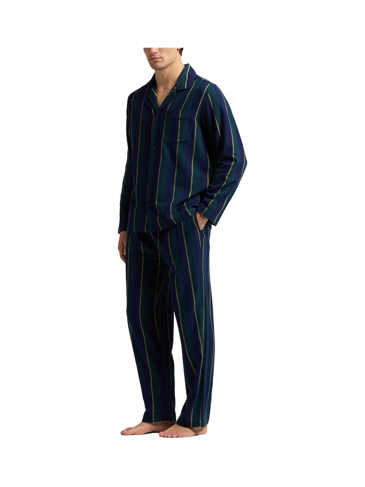 Polo Ralph Lauren Plaid Printed 100% Cotton Flannel Shirt Pyjama Set - Image 2 of 8