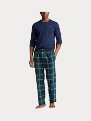 Синий - Polo Ralph Lauren 100пижама из % хлопка и фланели - Image 1 of 5