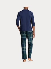 Синий - Polo Ralph Lauren 100пижама из % хлопка и фланели - Image 3 of 5