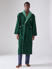 Polo Ralph Lauren Green Contrast Detail Terry Robe - Image 1 of 4