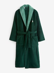 Polo Ralph Lauren Green Contrast Detail Terry Robe - Image 4 of 4