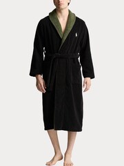 Polo Ralph Lauren Black Contrast Detail Terry Robe - Image 1 of 3
