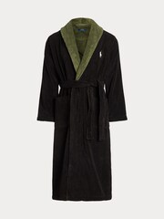 Polo Ralph Lauren Black Contrast Detail Terry Robe - Image 3 of 3