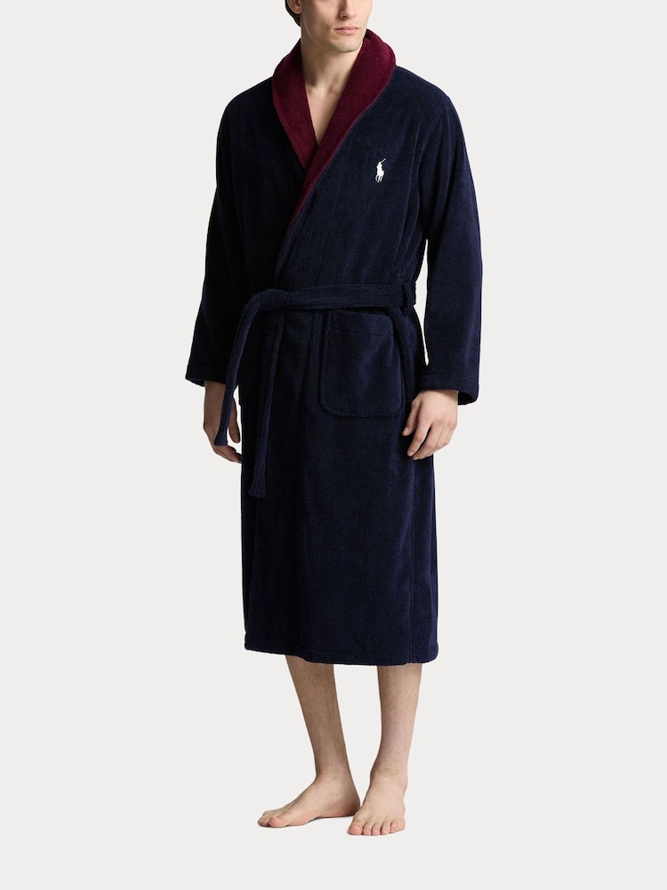 Contrast Terry Dressing Gown - Image 1 of 3