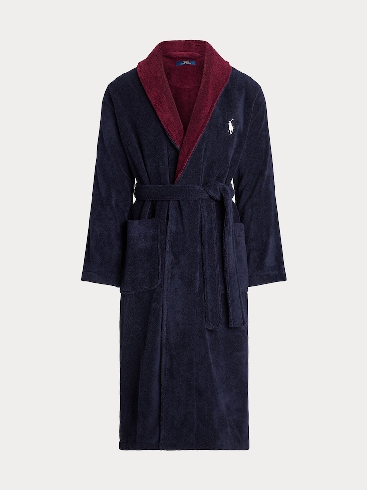 Contrast Terry Dressing Gown - Image 3 of 3