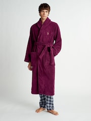 Burgundsko rdeča - Polo Ralph Lauren Shawl Collar Dressing Gown - Slika 1 iz 1