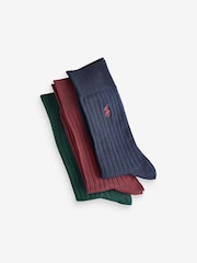 Polo Ralph Lauren Ribbed Cotton Blend Crew Socks 3-Pack - Image 2 of 4