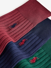 Polo Ralph Lauren Ribbed Cotton Blend Crew Socks 3-Pack - Image 3 of 4