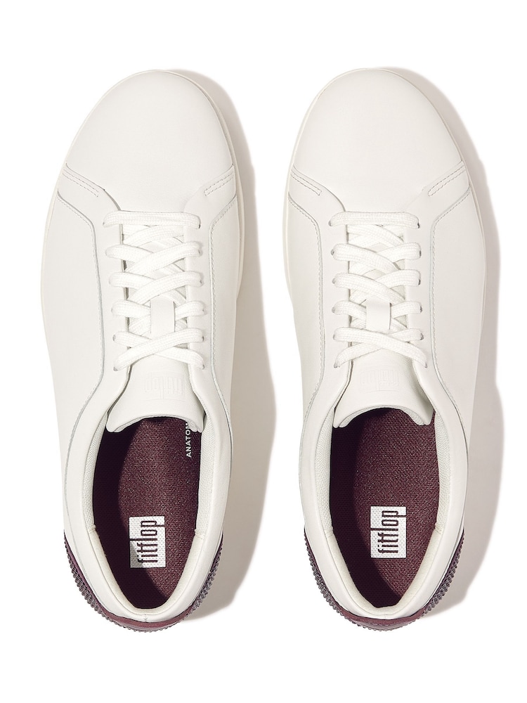 Белый/пурпурный - FitFlop Rally Crystal Backtab Leather Sneakers - Image 4 of 4