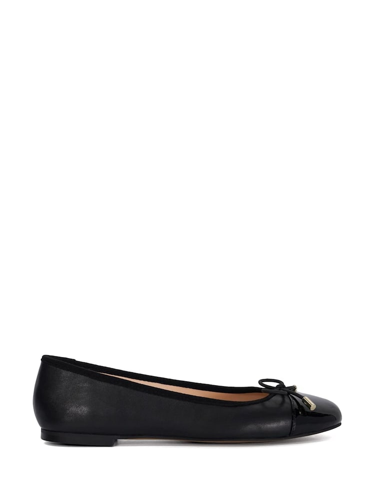 Negro - Dune London Altoest Flexible Sole Contrast Leather Ballerina Flats - Imagen 2 de 6 Negro - Dune London Altoest Flexible Sole Contrast Leather Ballerina Flats - Imagen 2 de 6