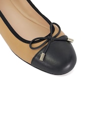 Dune London Brown Standard Fit Highest Flexible Sole Contrast Leather Ballerina Flats - Image 6 of 6