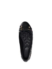 Dune London Black Hallo Charm Trim Ballet Flats - Image 4 of 6