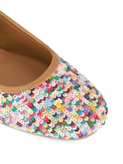 Dune London Black Highlite Sequin Ballerina Flats - Image 5 of 5
