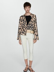 Mango Cream Animal Print 100% Cotton Shirt - Image 1 of 8