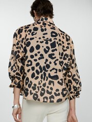 Mango Cream Animal Print 100% Cotton Shirt - Image 2 of 8