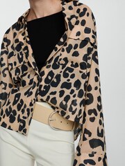 Mango Cream Animal Print 100% Cotton Shirt - Image 3 of 8