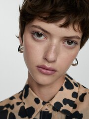 Mango Cream Animal Print 100% Cotton Shirt - Image 4 of 8