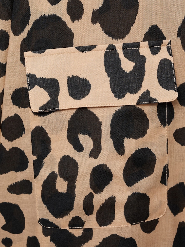 Mango Cream Animal Print 100% Cotton Shirt - Image 8 of 8 Mango Cream Animal Print 100% Cotton Shirt - Image 8 of 8