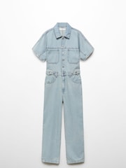 Mango Denim 100% Cotton Jumpsuit with Multi-Position Buttons - Image 6 of 7
