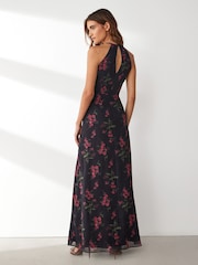 Anaya With Love Black High Neck Cami Maxi Dress With Thigh Split - Image 2 of 3