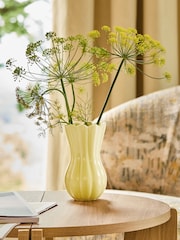 Yellow Ceramic Scallop Detail Small Vase - Image 1 of 3