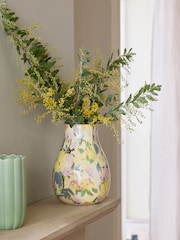 Yellow Ceramic Watercolour Floral Vase - Image 1 of 4
