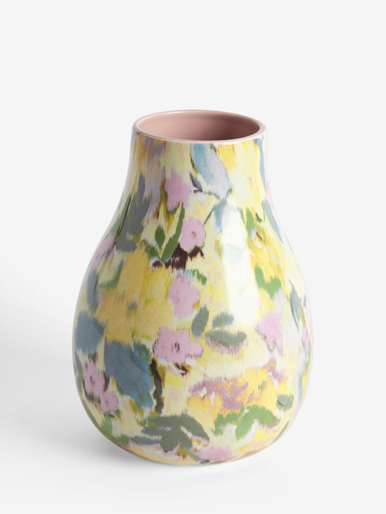 Yellow Ceramic Watercolour Floral Vase - Image 3 of 4