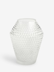 Clear Glass Textured Prism Vase - Image 2 of 3