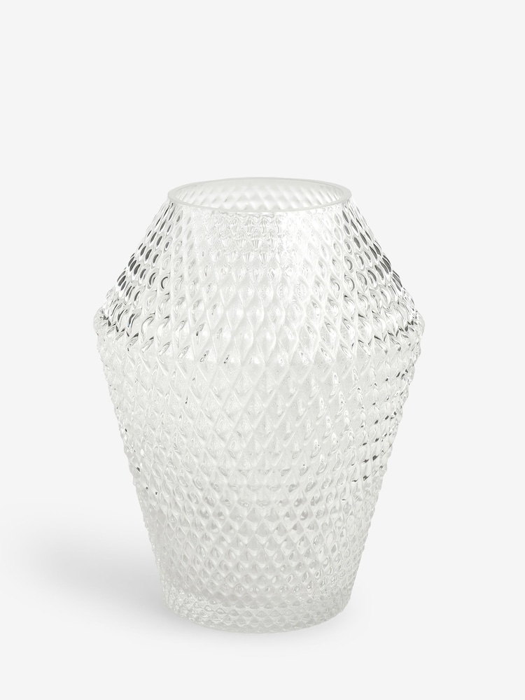 Clear Glass Textured Prism Vase - Image 2 of 3
