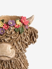 Natural Hamish the Highland Cow Floral Vase - Image 2 of 4