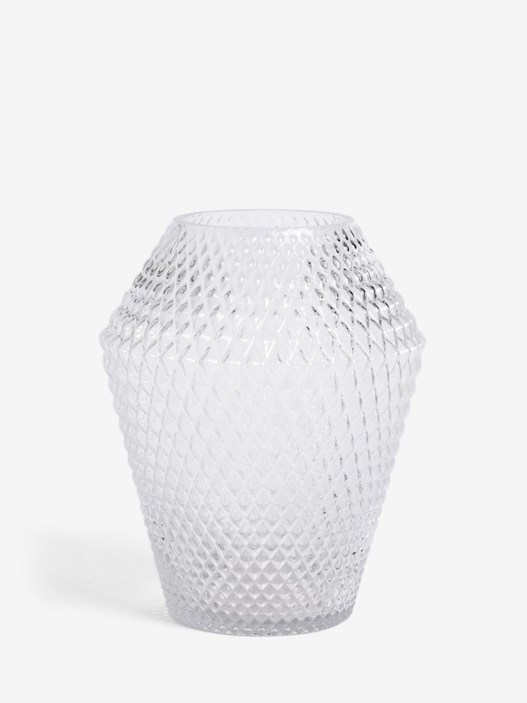 Clear Glass Facet Vase - Image 3 of 4