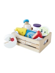 Le Toy Van Cheese and Dairy Wooden Market Crate - Image 1 of 4