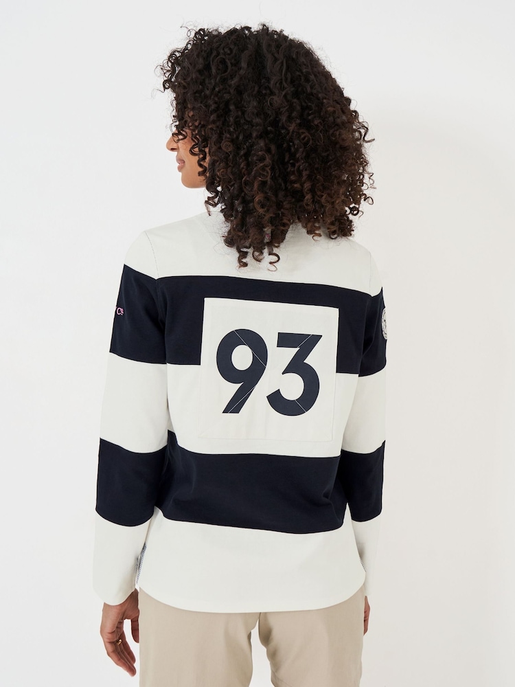Crew Clothing Company Blue Striped Long Sleeve 100% Cotton Rugby Shirts - Image 2 of 5