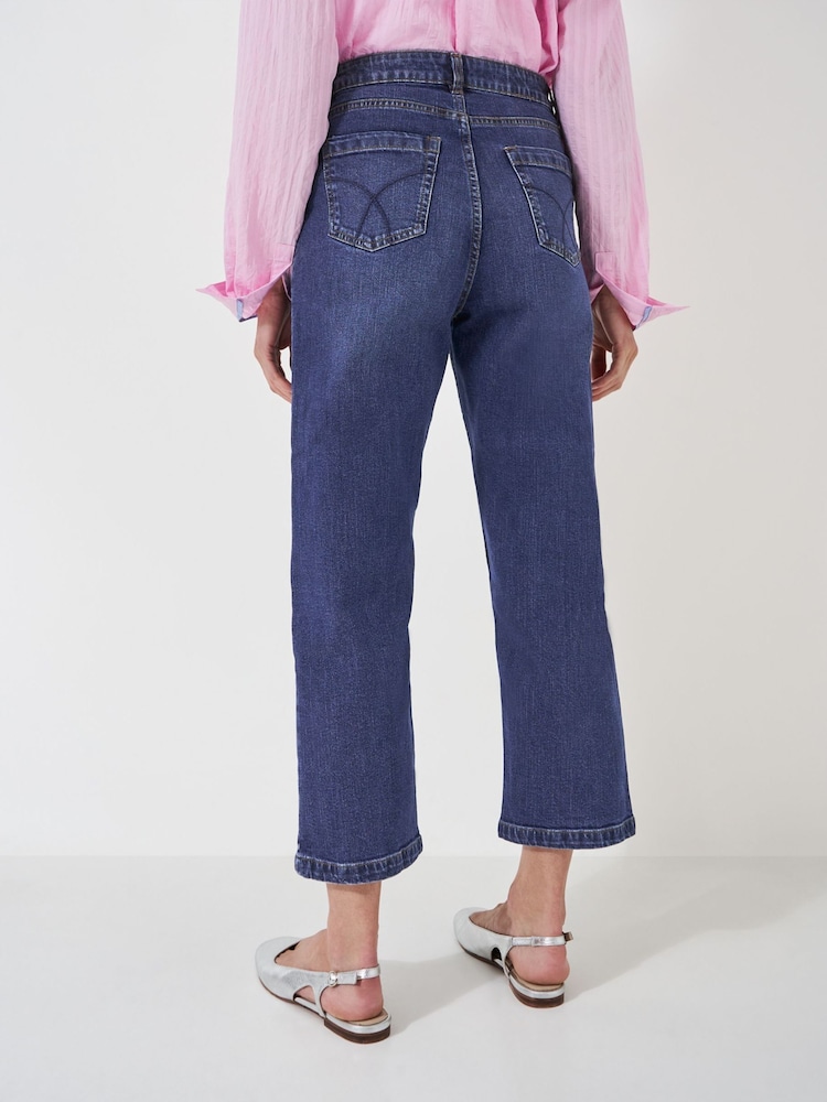 Blau - Crew Clothing gerade geschnittene Cropped-Jeans - Bild 2 von 5 Blau - Crew Clothing gerade geschnittene Cropped-Jeans - Bild 2 von 5