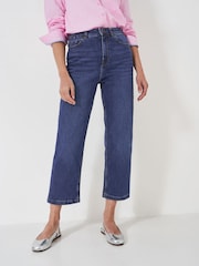 Blau - Crew Clothing gerade geschnittene Cropped-Jeans - Bild 3 von 5